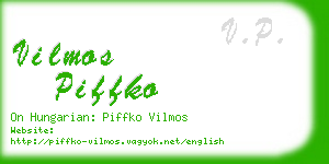 vilmos piffko business card